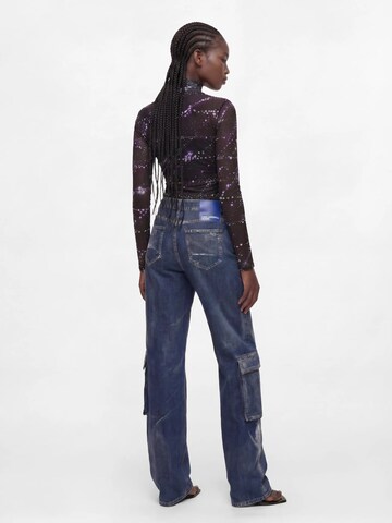 KARL LAGERFELD JEANS Ohlapna forma Kargo kavbojke | modra barva