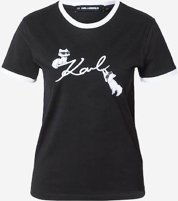 juoda Karl Lagerfeld Marškinėliai: priekis
