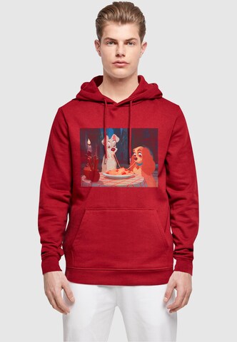 ABSOLUTE CULT Sweatshirt 'Lady And The Tramp - Spaghetti Photo' in Rot: predná strana