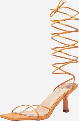 Simmi London T-Bar Sandals 'JONIE' in Orange: front