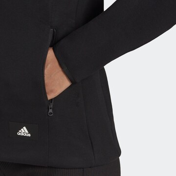 ADIDAS SPORTSWEAR Athletic Zip-Up Hoodie 'Mission Victory' in Black