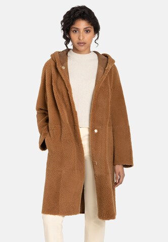 Werner Christ Between-Seasons Coat in Brown: front