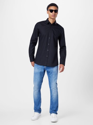 juoda HUGO Priglundantis modelis Marškiniai 'Elisha 02'