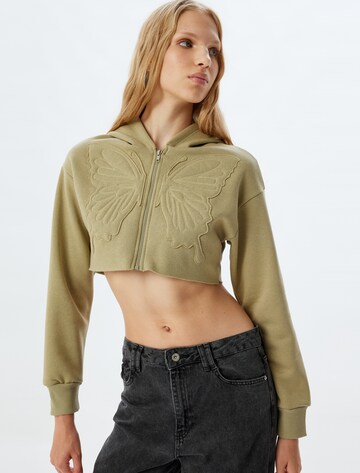 Koton Sweatvest in Groen: voorkant