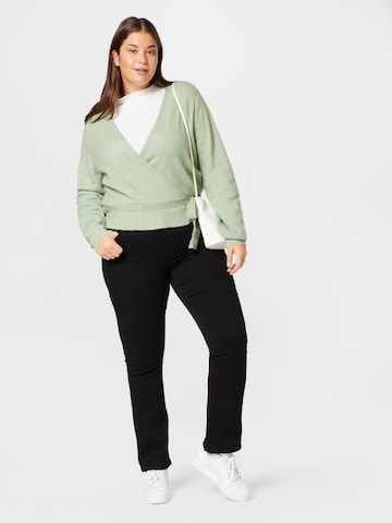 ABOUT YOU Curvy Knit Cardigan 'Irem' in Green