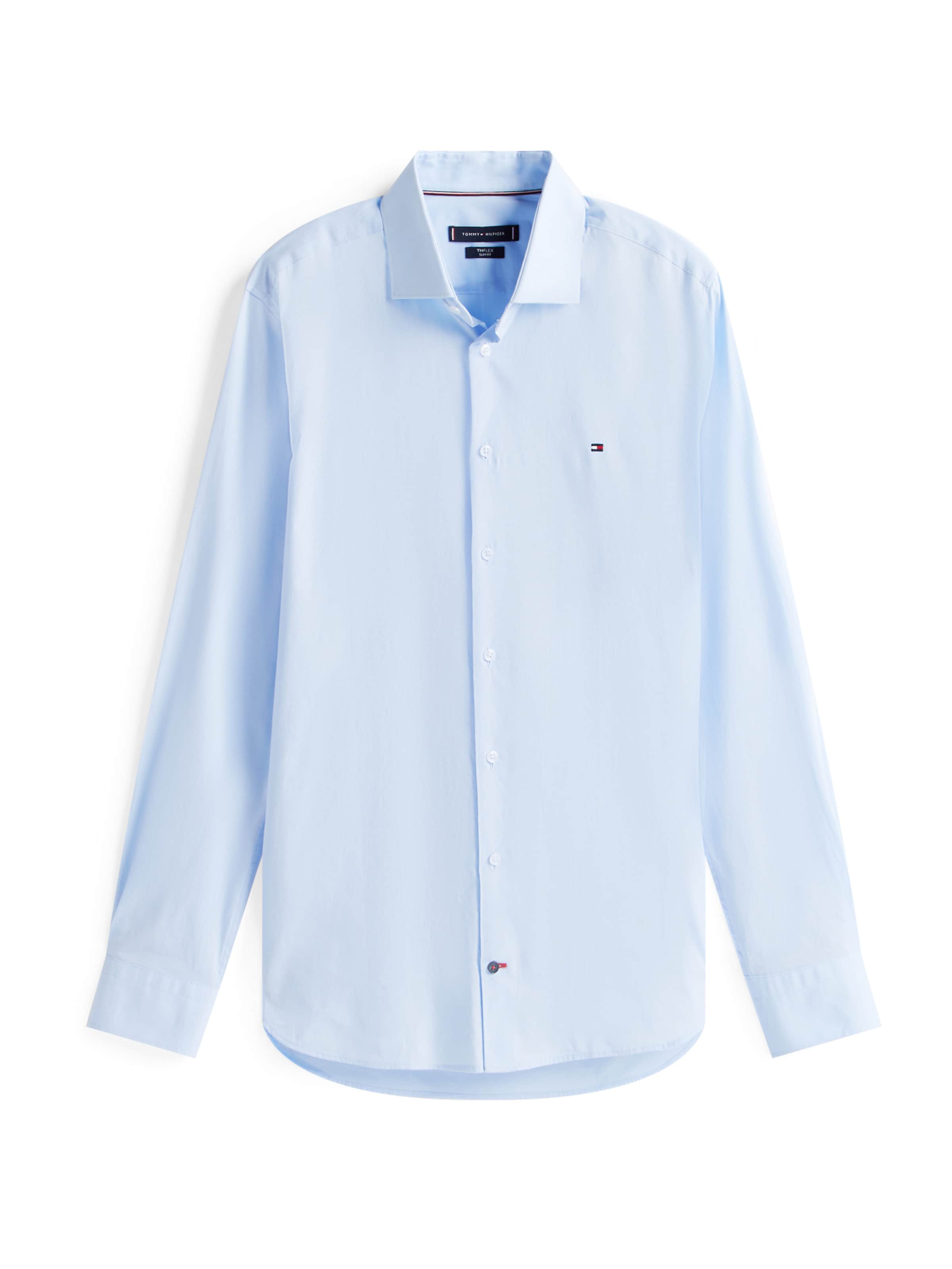 TOMMY HILFIGER Přiléhavý střih Košile – modrá: přední strana