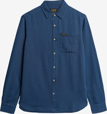 Superdry Regular fit Overhemd in Blauw: voorkant