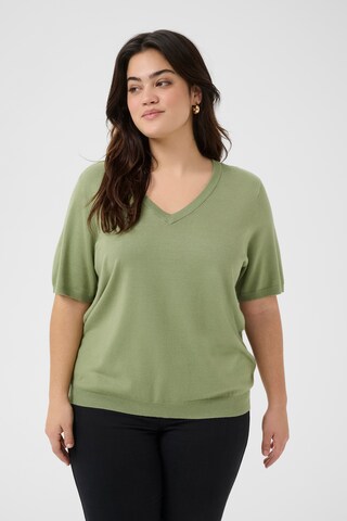 Pulover 'Lizzy' de la KAFFE CURVE pe verde: față