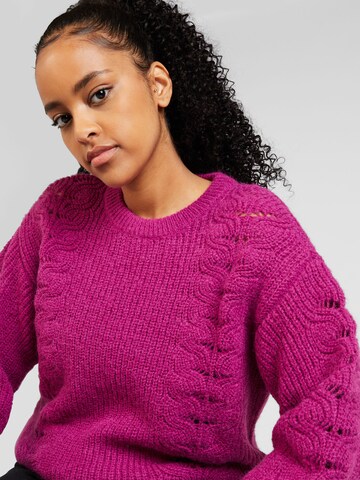 PIECES Curve Sweater 'SCARLETT' in Purple