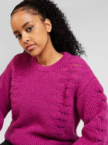 PIECES Curve Sweter 'SCARLETT' w kolorze fioletowy