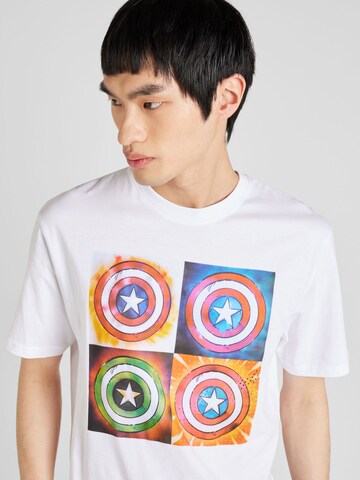 T-Shirt 'CAPTAIN AMERICA' Springfield en blanc