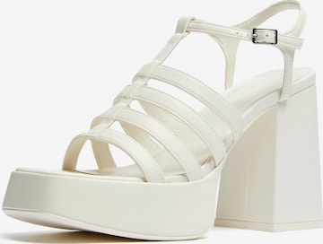 Bershka Strap Sandals in White: front