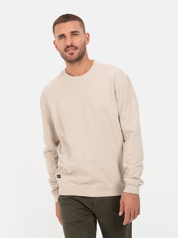 CAMEL ACTIVE Sweatshirt aus reiner Baumwolle in Beige: predná strana