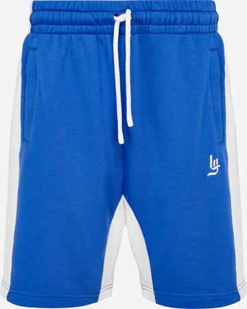 LYCATI exclusive for ABOUT YOU Regular Trousers 'Catch' in Blue: front