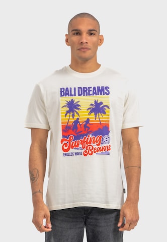 Oldskull Shirt 'Wrldvibe Bali Beam Graphic' in White