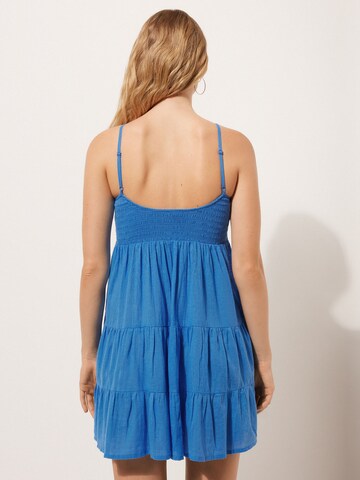 CALZEDONIA Kleid 'Flounces' in Blau
