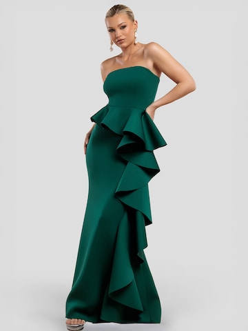 Robe de soirée GODDIVA en vert : devant