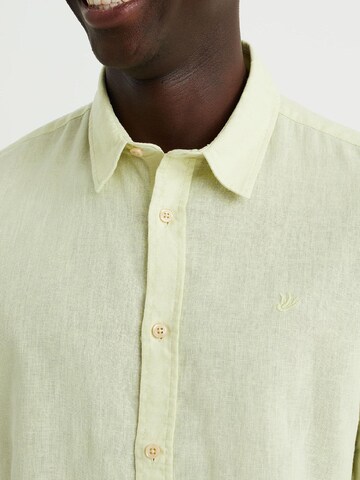 WE Fashion Slim fit Button Up Shirt in Green