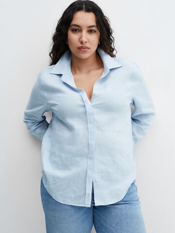 MANGO Blouse 'Samara' in Blauw: voorkant