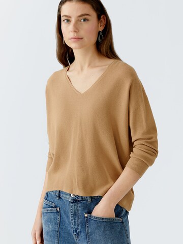 OUI Sweater 'FREYJA' in Brown: front