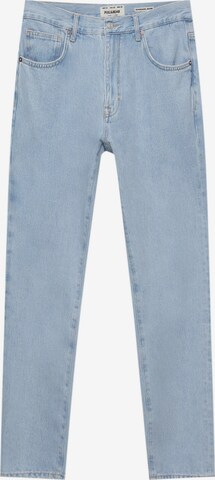 Jeans de la Pull&Bear pe albastru: față