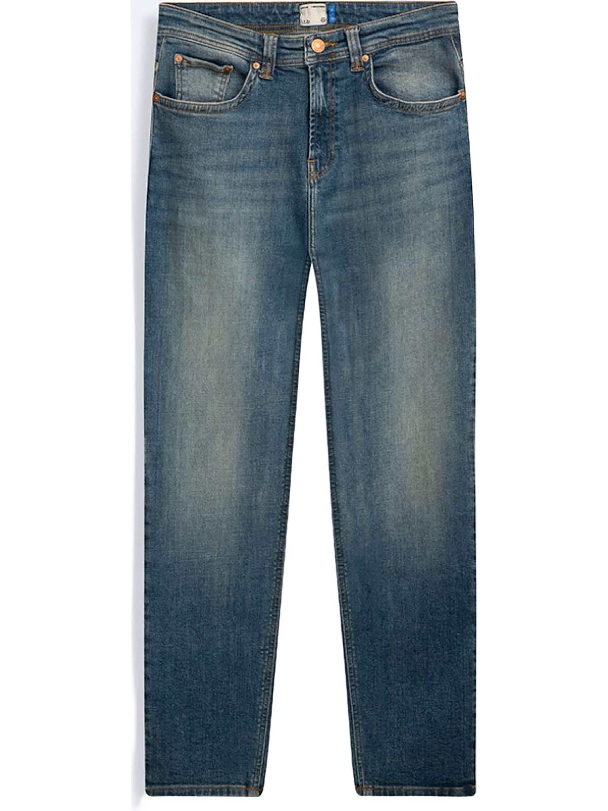 LTB Jeans - regular Vaquero 'LTB Jeans Hollywood Y Straight Leg Mid Waist Mid Indigo Jeanshose' en azul