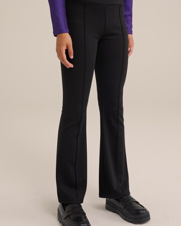 WE Fashion - Acampanado Leggings en negro