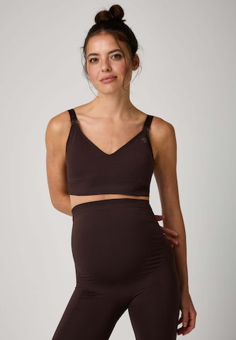 OCEANSAPART Bralette Nursing Bra 'Mila' in Brown: front