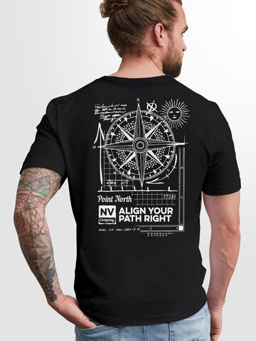 Neverless Shirt 'Compass' in Schwarz