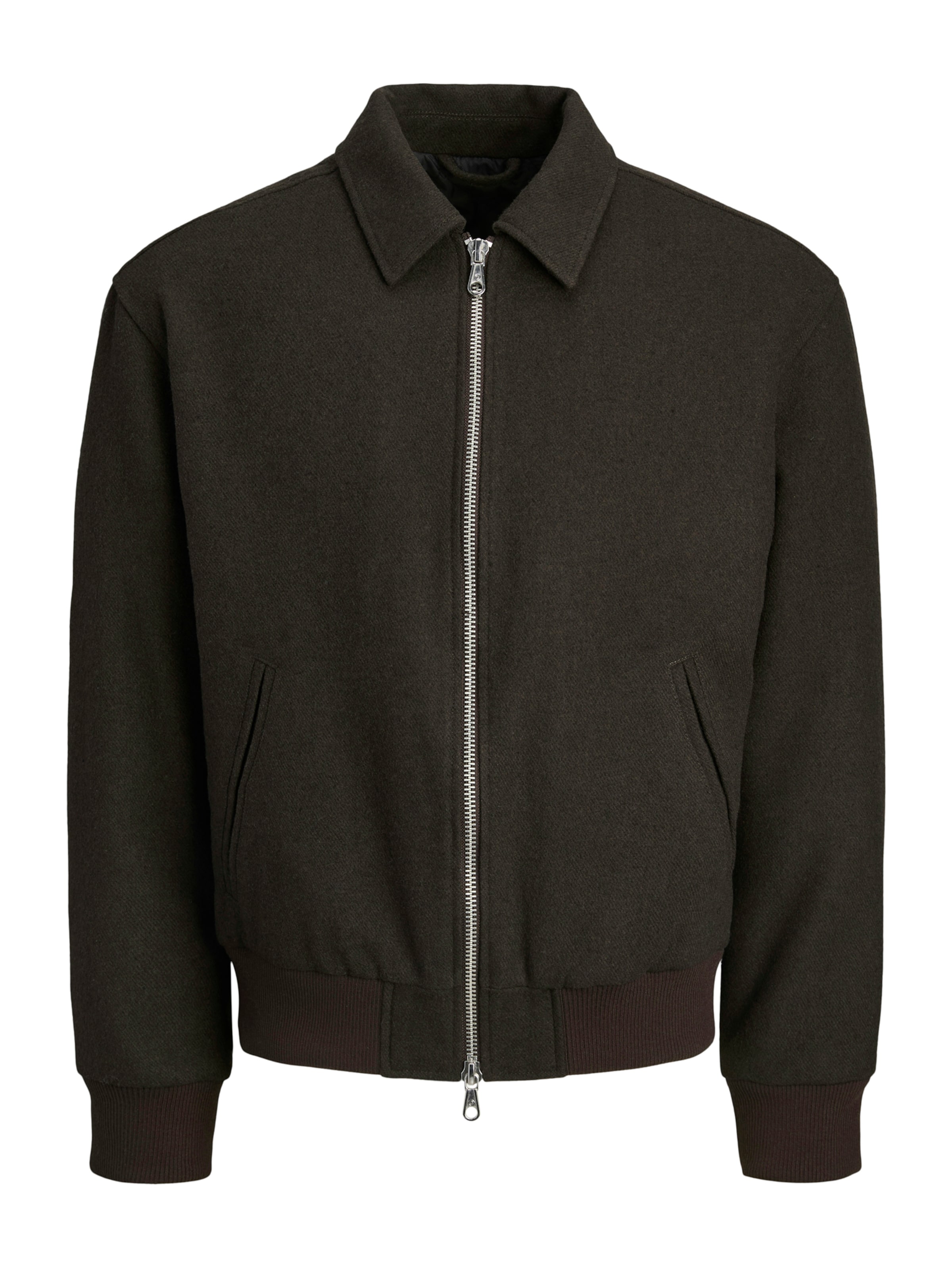 JACK & JONES Φθινοπωρινό και ανοιξιάτικο μπουφάν σε μαύρο: μπροστά