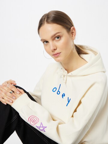 Obey Sweatshirt 'Scribbled' in Wit