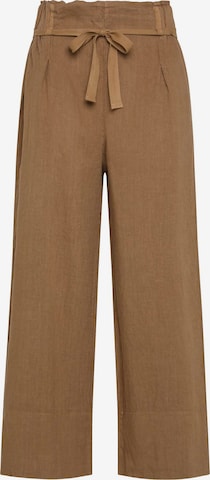 DEHA Wide leg Broek in Bruin: voorkant