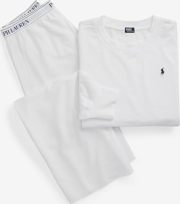 Polo Ralph Lauren Pyjama ' Sweatshirt & Wide Leg Set - Club Terry ' in Weiß: Vorderseite