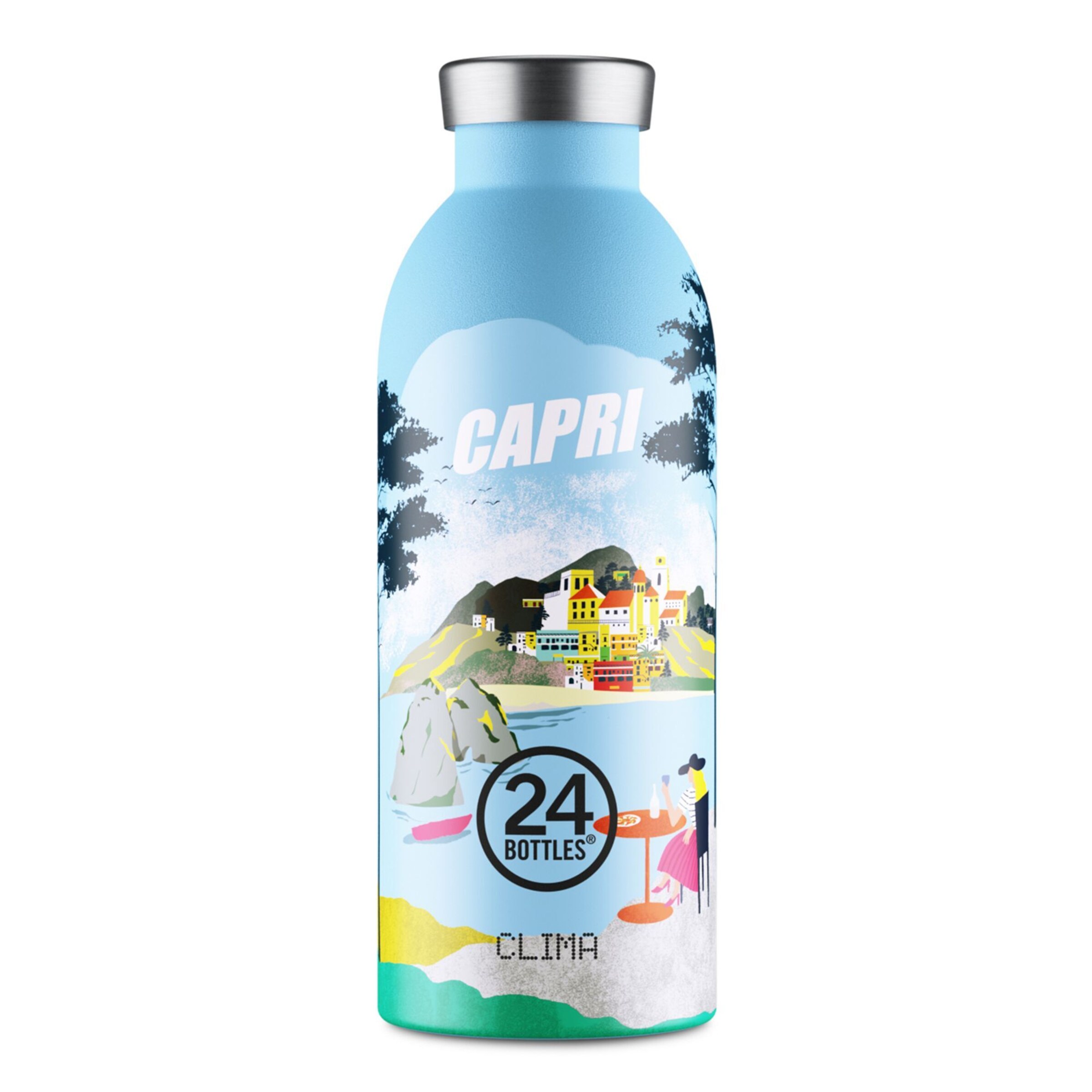 24Bottles Gourdes en bleu clair / mélange de couleurs, Vue avec produit