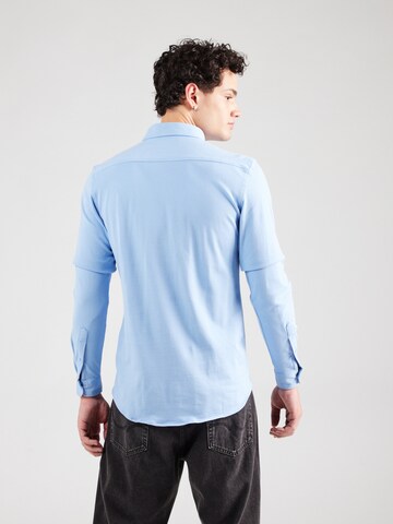 Casual Friday - Ajuste estrecho Camisa 'CF Arthur' en azul