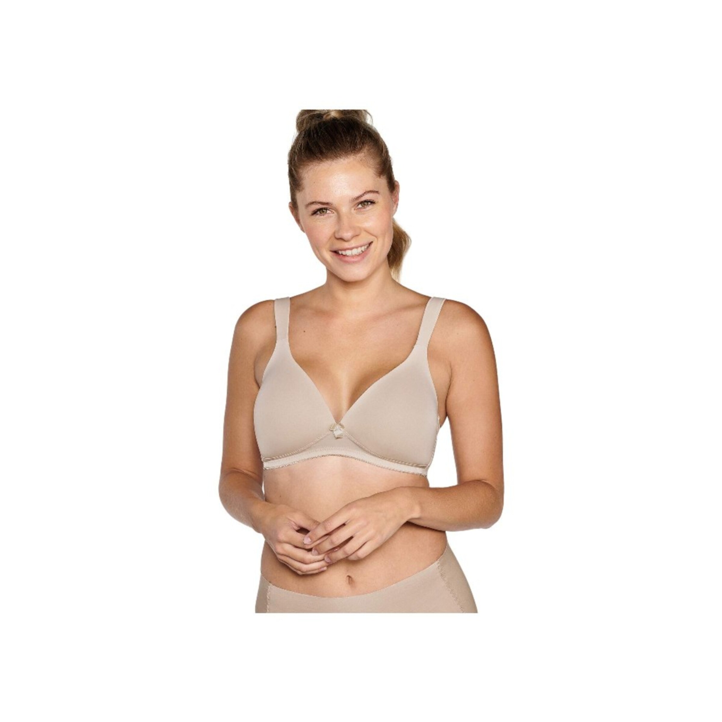 NATURANA Triangle Bra in Beige: front