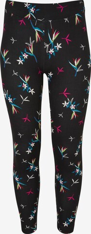 Urban Classics Skinny Leggings in Black: front