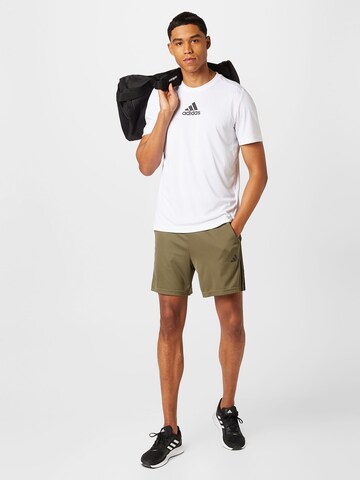 ADIDAS PERFORMANCE Regularen Športne hlače 'Train Essentials Piqué 3-Stripes' | zelena barva