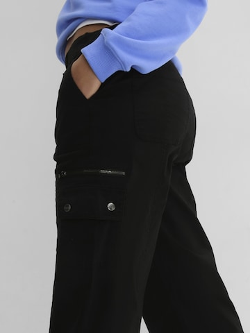bonprix Regular Cargohose in Schwarz