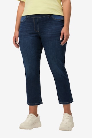 Ulla Popken Slimfit Jeans in Blauw: voorkant