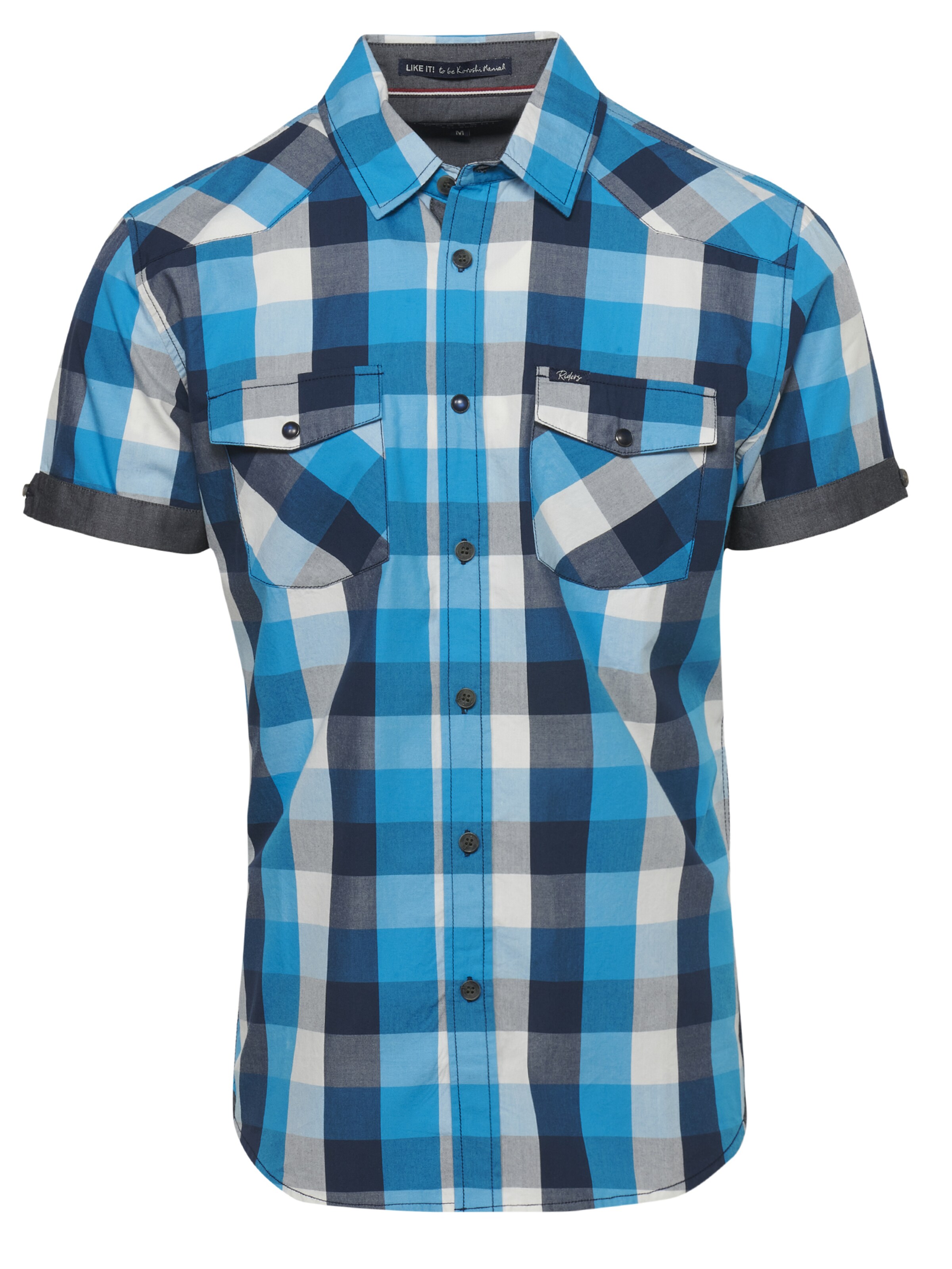 KOROSHI Slim Fit Риза в синьо: отпред