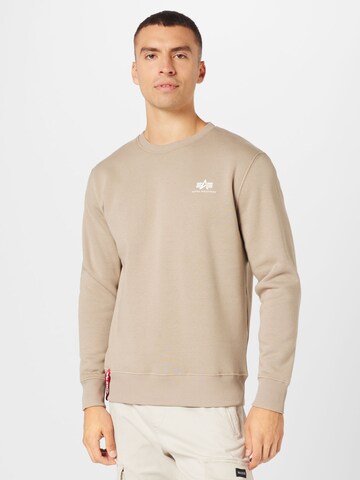 ALPHA INDUSTRIES Sweatshirt i beige: framsida