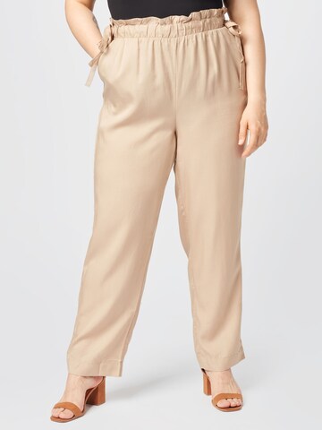 Loosefit Pantaloni 'Lizz' di Vero Moda Curve in beige: frontale