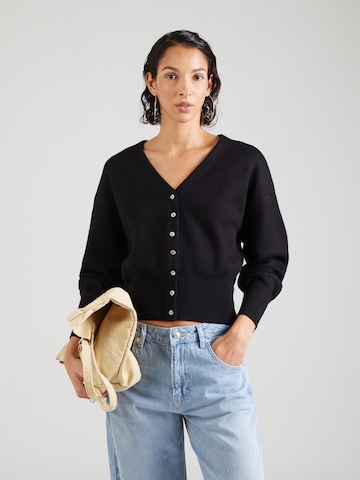 TOPSHOP Πλεκτή ζακέτα σε μαύρο: μπροστά