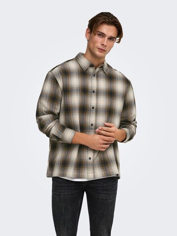 Only & Sons - Ajuste regular Camisa 'ONSKosta' en marrón: frente