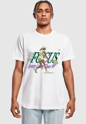 Mister Tee Shirt 'Sporty Living' in Wit: voorkant