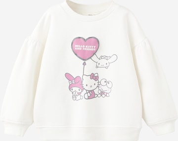 MANGO KIDS Collegepaita 'HKHEART' värissä valkoinen: etupuoli