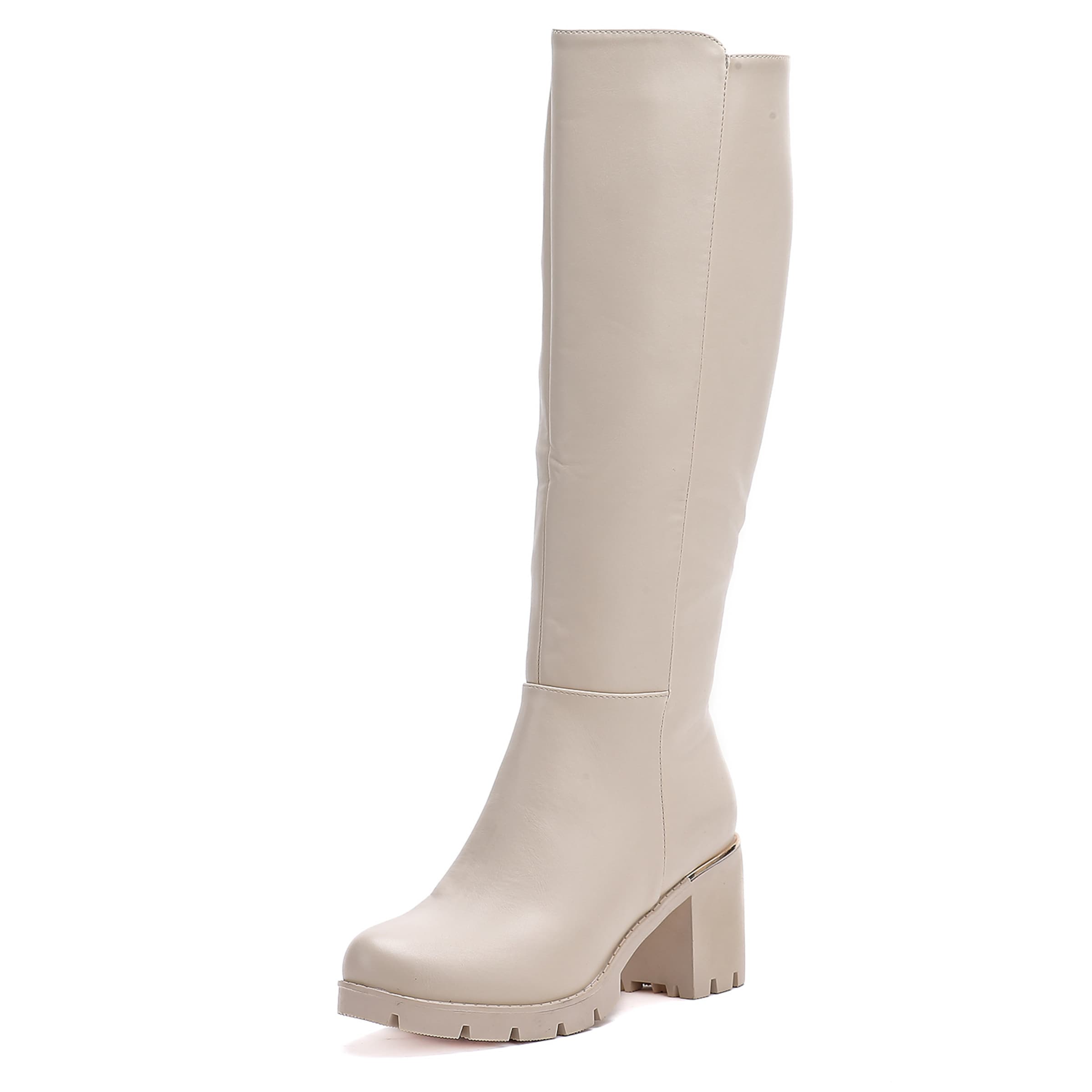 Stivale di Elara in beige: frontale