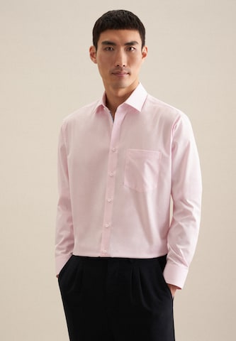 Coupe regular Chemise business 'SMART ESSENTIALS' SEIDENSTICKER en rose : devant