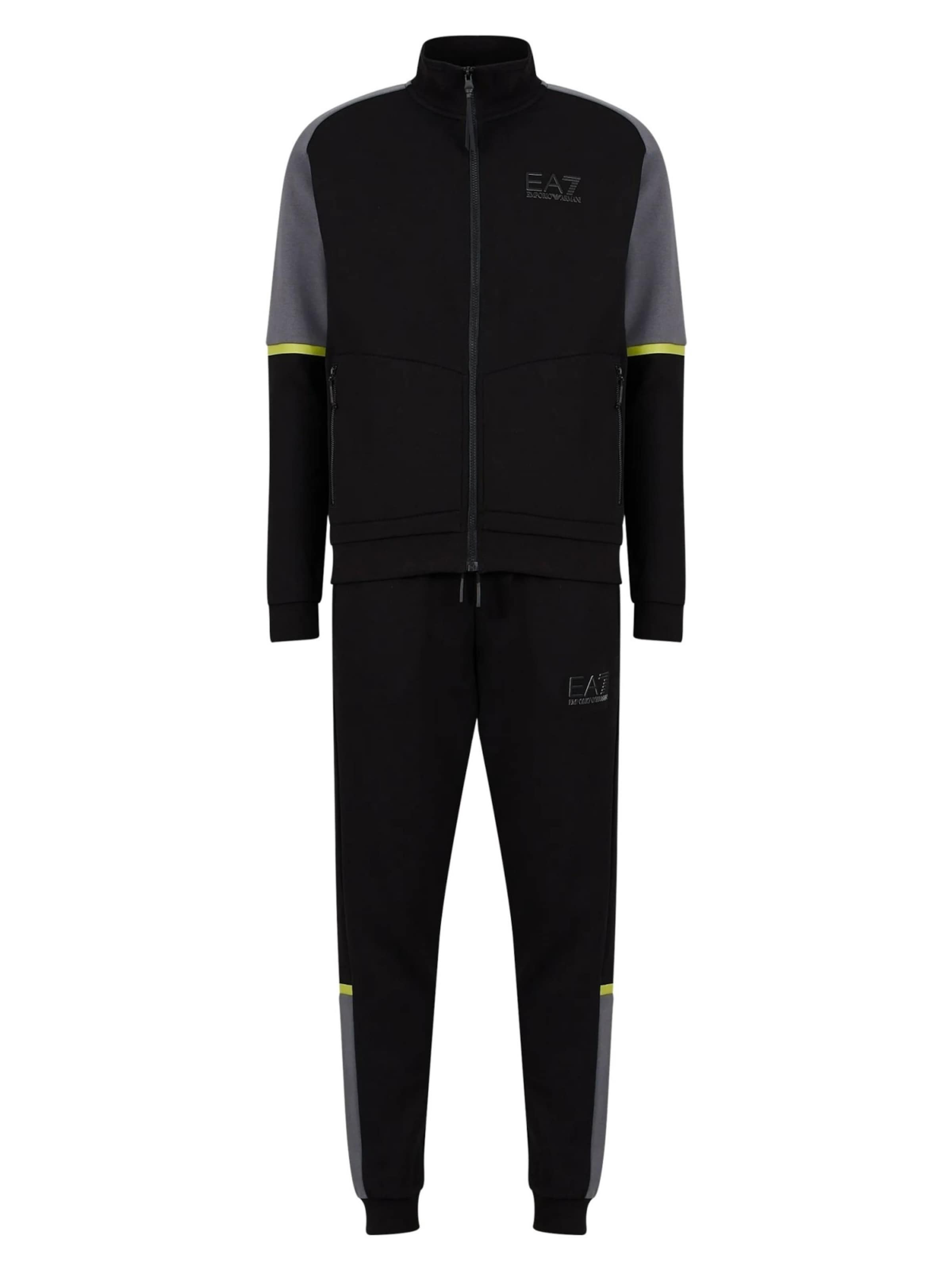 EA7 Emporio Armani Joggingpak in Zwart: voorkant